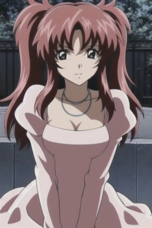 masterpiece, Highest quality,High resolution,Dorothy, Pink Hair、Bright Blue Eyes、Big black eyes、Braiding, Black Dress、Cowboy Shot、Line art、Pencil drawing、comics、alone、One、Torn clothes、tits、Large areola、Nipples