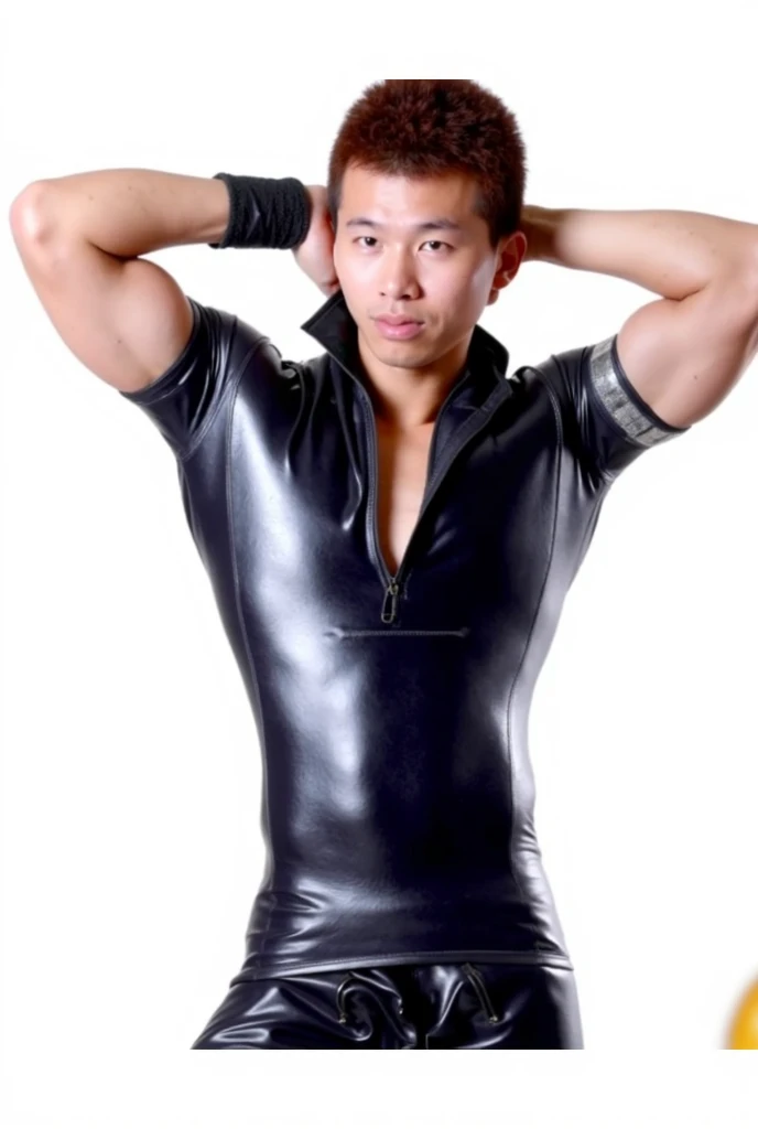 Skin is not shown Skin is covered with black latex High quality High quality High quality real penis Handsome man 20 years old sucking penis,a daddy,tight black tight suit,in the office,muscle, gay ,black hair,asia face,masculine,,handsome,sex,leather gloves,lecherous dad,look straight ahead,Dad is erection