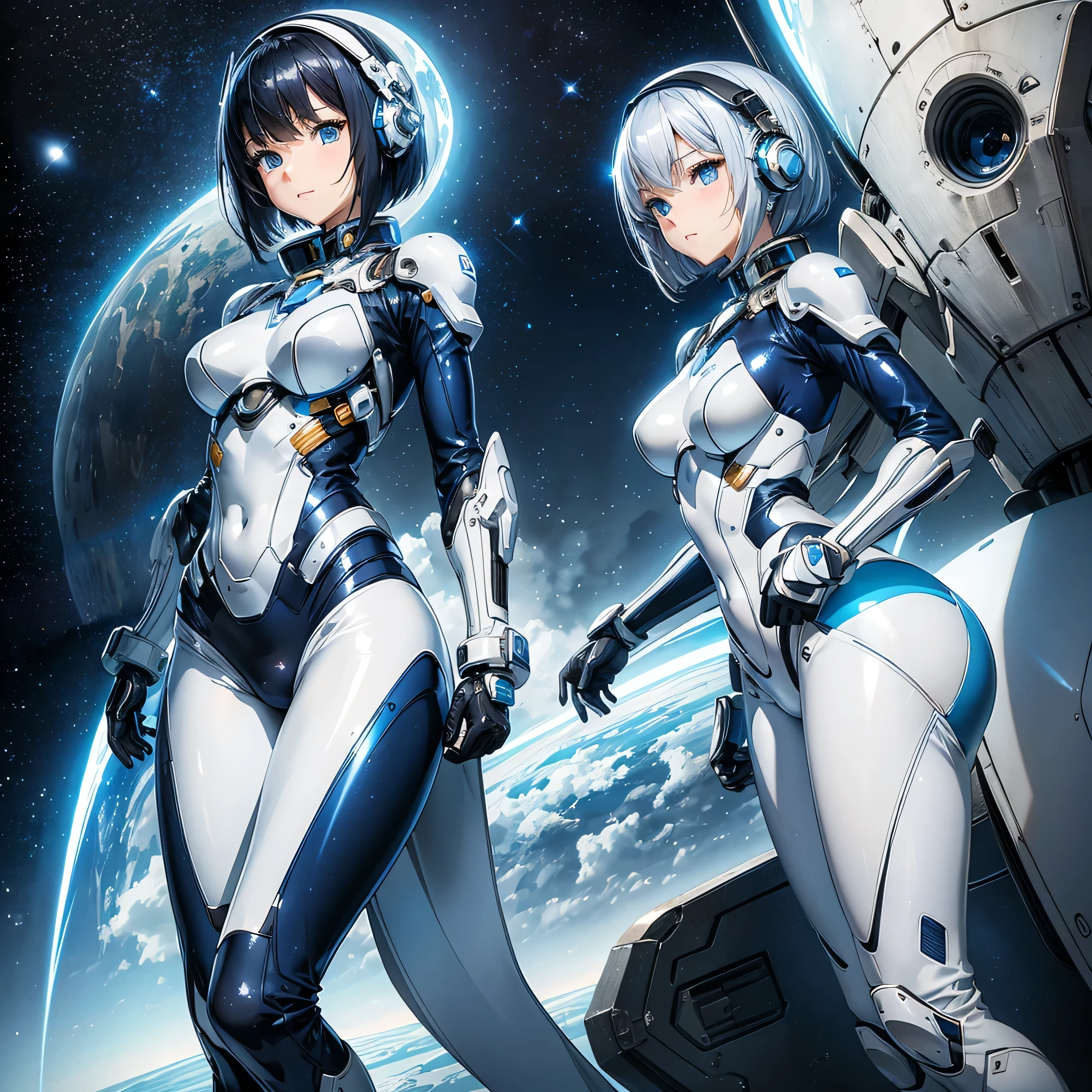 (masterpiece, highest quality, detailed),
Many women have become cyborgs,
See all the viewers,
robot girls,
All of them have perfect and beautiful faces,
All of their arms and legs are mechanical parts.,
All of the arms and legs have robotic joints.,
All of them have different arm and leg shapes.,
Everyone has a different hairstyle,
Everyone is wearing nothing on top or bottom.,
cockpit,
spacecraft,
SF,
space,
multi pose,
Full Body Shot,
Everyone is swapping limbs with each other.,
Group selfie