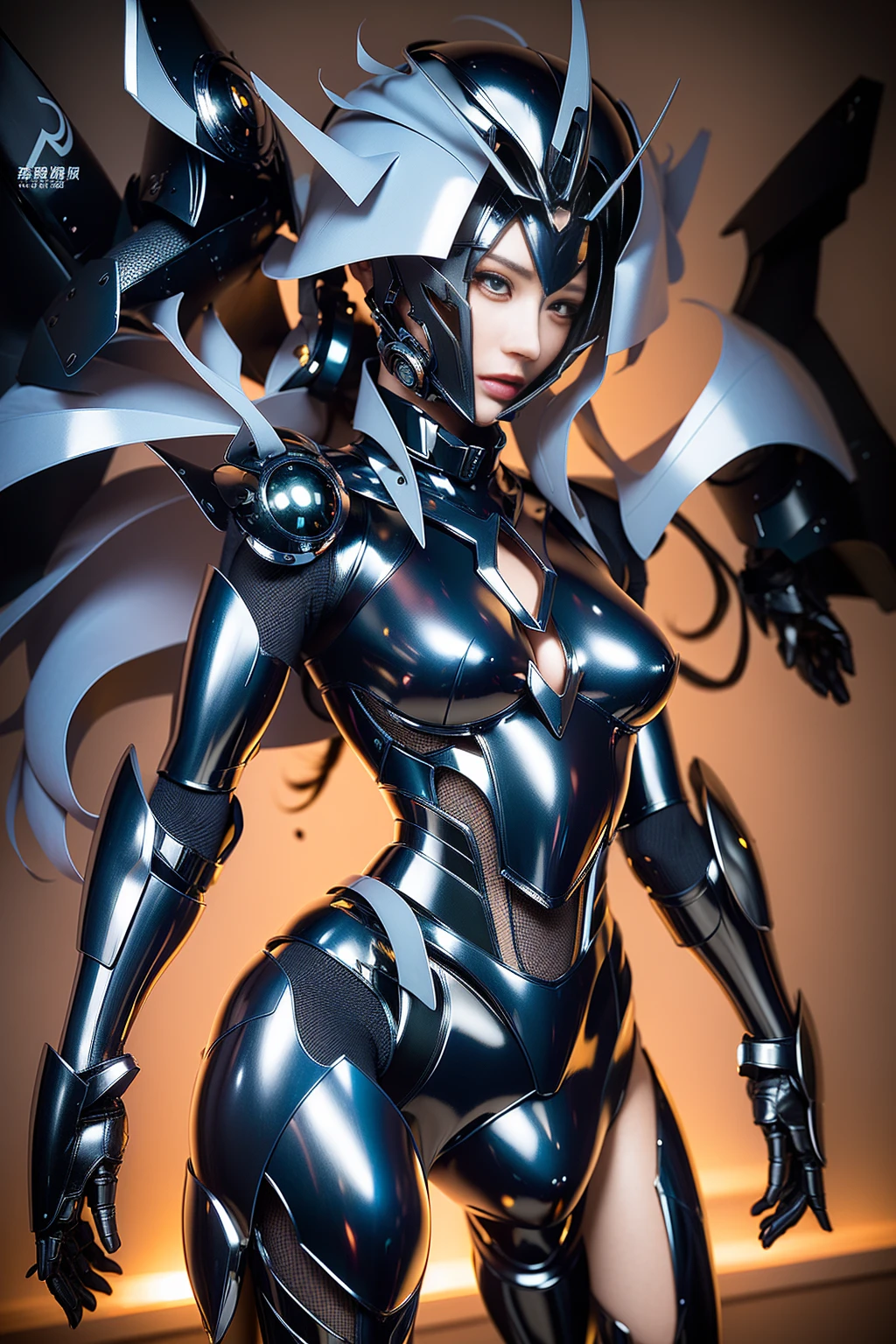 anime - style woman in a futuristic outfit holding a sword, beautiful cyborg angel girl, 3 D rendering character art 8 K, perfect anime cyborg woman, beautiful cyborg priestess, of a beautiful female warframe, cyberpunk angry gorgeous goddess, 2. 5 D CGI anime fantasy artwork, stunning cgsociety, of a beautiful saryn warframe, CGsociety masterpiece