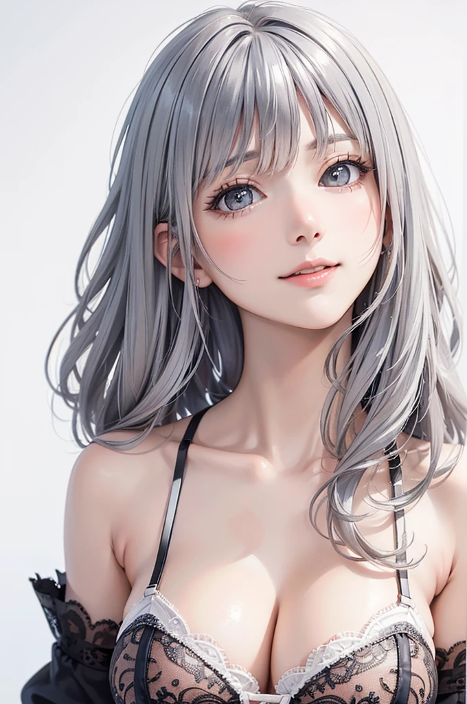 Best Quality,High resolution,8k,finelity detailed background,Masterpiece:1.2),beautiful girl,Glossy romance gray hair,messy hair,Gray eyes,Gentle look,A refreshing look,smile,Best quality,Best Quality,Aesthetic and aesthetic:1.2,Best details((Super detailed))(High-definition CG illustrations),Sportswear,Slender body,Training Gym,smile,blush,cute,Scrounge,Looking up,Being spoiled,super model
