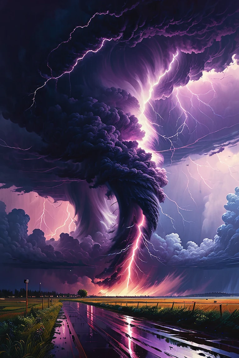 strong Tornado Storm, by Alena Aenami.
best quality, masterpiece, intricate details, ultra-detailed