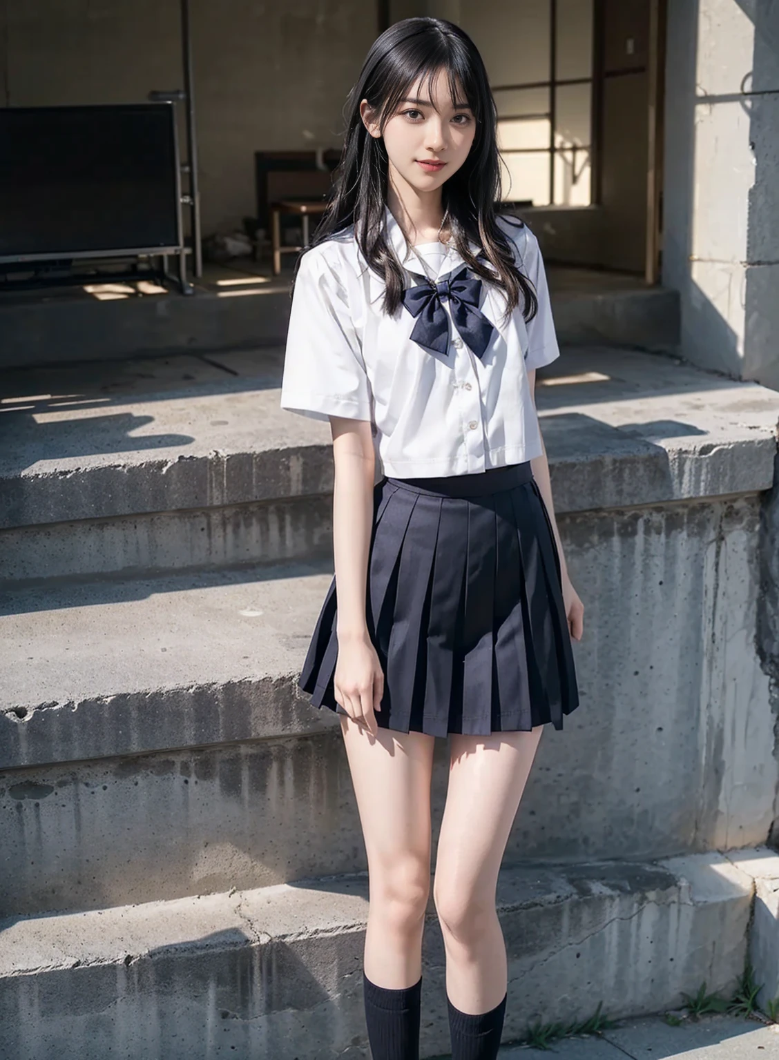 (masterpiece, Highest quality:1.2), 8k, 12才のFull nudityの, 85mm,Official AR RAW Photos, スーパースリムなスレンダーbeautiful girl, (Navy blue short skirt、白いシャツをめくると上Half BodyFull nudity、Super beautiful breasts、Show me your ears、Naked photography、Full nudity, Cute Face, close, Half Body, Biolace, Gardenia, beautiful girl, 白いFloral Skirt, Floral Skirt, Thighs, Short sleeve, standing on the station platform, Looking at the audience, No makeup, (Big smile), Film Grain, chromatic aberration, Sharp focus, Face Light, Bright lighting, 10 generations, Detailed face, Background Blur, (Dark red tie:1.1)、((((((シャツをめくると上Half BodyFull nudityを見せる姿が印象的))))))、((((((12才のFull nudity女子高生)))))、Tight waist、Top to bottom