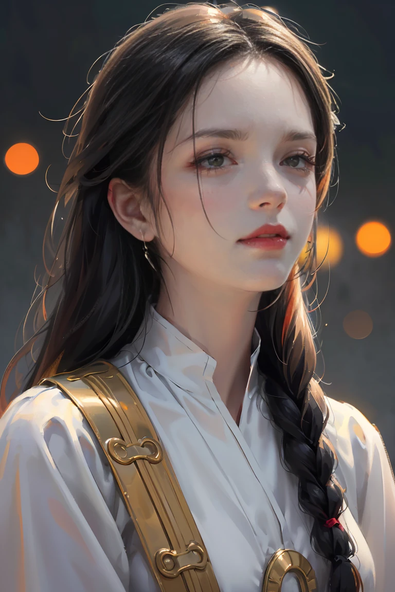 A beautiful woman,1girl,strong,cold, long black braided hair, black eyes,sharp edges, wearing a Ancient Mongolian National Costume 1250-1300,gray wolf ear on the top of her head, muscles, dark skin, (best quality,4k,8k,highres,masterpiece:1.2),ultra-detailed,(realistic,photorealistic,photo-realistic:1.37),HDR,UHD,studio lighting,ultra-fine painting,sharp focus,physically-based rendering,extreme detail description,professional,vivid colors,bokeh,portrait , oil paint background,best quality, 8k, highres, masterpiece:1.2, ultra-detailed, HDR, UHD, studio lighting, ultra-fine painting, sharp focus, physically-based rendering, extreme detail description, professional, oil paint colors, bokeh, portraits,close face