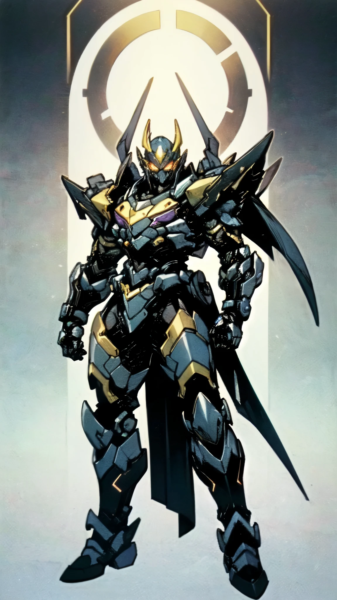 (masterpiece:1.5, best quality:1.5, extremely delicate:1.5), ((male:1.5)), a man wearing a full-face helmet, high-tech biomimetic armored combat suit, (a composite layered chest armor), the design balances heavy with agility, fully enclosed shoulder guards, matching arm and leg guards, a belt of gemstone, (the color scheme is primarily Red with Purple and Yellow accents, Organic Biotech, Concept Inspired by Vampire, glowing eyes, armor glows, huge cloak like devil wings), stand of a futuristic sci-fi city, this character embodies a finely crafted fantasy-style armored hero in anime style, exquisite and mature art style, metallic, high definition, highres, ultra-detailed, ultra-fine painting, professional, perfect body proportions, golden ratio, anatomically correct, symmetrical face, extremely detailed eyes and face, high quality eyes, creativity, RAW photo, UHD, 32k, Natural light, cinematic lighting, (masterpiece-anatomy-perfect:1.2)