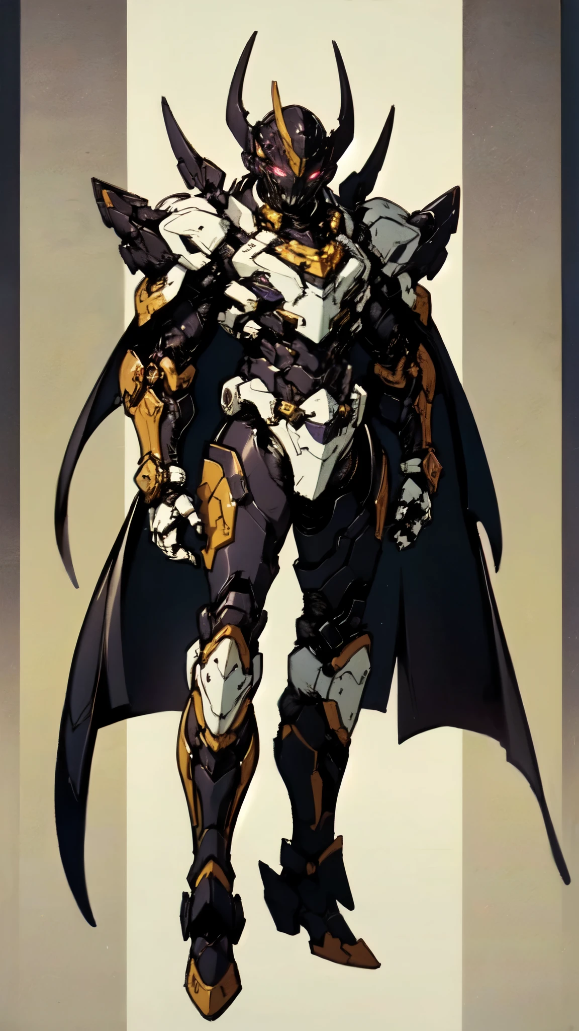 (masterpiece:1.5, best quality:1.5, extremely delicate:1.5), ((male:1.5)), a man wearing a full-face helmet, high-tech biomimetic armored combat suit, (a composite layered chest armor), the design balances heavy with agility, fully enclosed shoulder guards, matching arm and leg guards, a belt of gemstone, (the color scheme is primarily Red with Purple and Yellow accents, Organic Biotech, Concept Inspired by Vampire, glowing eyes, armor glows, huge cloak like devil wings), stand of a futuristic sci-fi city, this character embodies a finely crafted fantasy-style armored hero in anime style, exquisite and mature art style, metallic, high definition, highres, ultra-detailed, ultra-fine painting, professional, perfect body proportions, golden ratio, anatomically correct, symmetrical face, extremely detailed eyes and face, high quality eyes, creativity, RAW photo, UHD, 32k, Natural light, cinematic lighting, (masterpiece-anatomy-perfect:1.2)