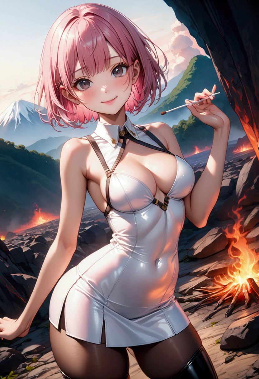 (1girl, full body, sitting, seductive pose, masterpiece, Super exquisite illustrations, best quality, light particles, Super detailed, 8k wallpaper,), ((breasts type: , Small breasts, often with a proportionally small areola and nipple)), (wearing (Faux leather shift dress)), (Winter theme, inside), Eyes: Large, almond-shaped, dark brown, Nose: Small and straight, Lips: Medium, natural pink, Hair: Long, straight, black, Skin Tone: Fair with a neutral undertone, Eyebrows: Thin and gently arched, Cheekbones: Soft and rounded, Chin: Rounded, Ears: Small and close to the head, Expression: Serene and graceful
