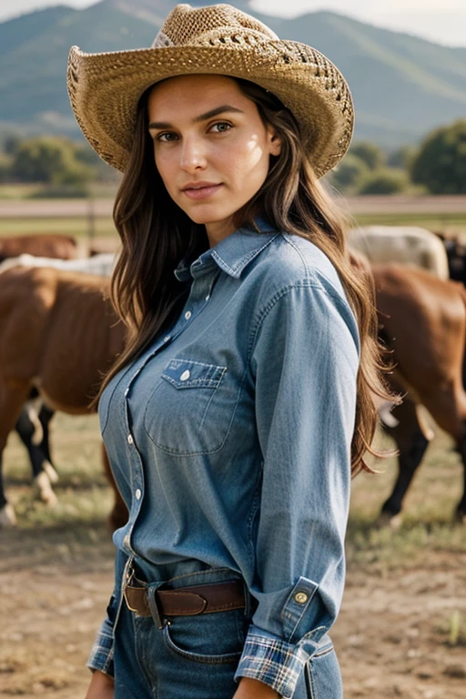 A captivating masterpiece of an woman, (((cowboy shot))), glamour, dramatic, studio lighting, looking at viewer, background blurred, 8k, <lora:MS_Rissa_May_XL_V2:0.8>