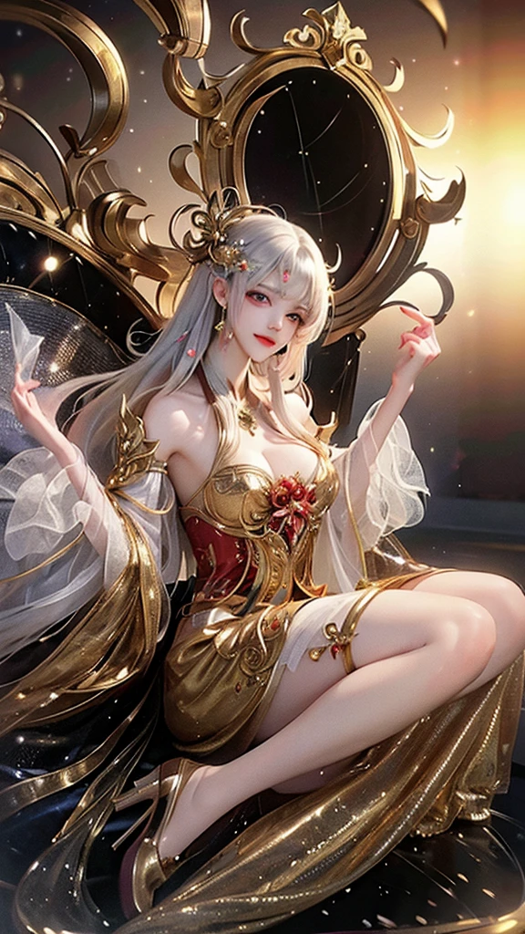 best quality, highres, ultra-detailed, realistic, vivid colors, bokeh, traditional painting, ornament, lotus flower, compassionate expression, serene face, peaceful atmosphere, beautiful landscape, golden halo, fine brushwork, subtle shading, radiant light, ethereal glow, divine figure, harmonious composition, delicate details, divine wisdom, divine protection, serene aura, sacred symbolism, traditional Chinese art style, tranquility, divine compassion, spiritual enlightenment, heavenly realm, timeless beauty, graceful posture, peaceful garden, inspiring presence, sacred teachings, inner peace, blissful realm, infinite compassion, glowing colors, spiritual tranquility
