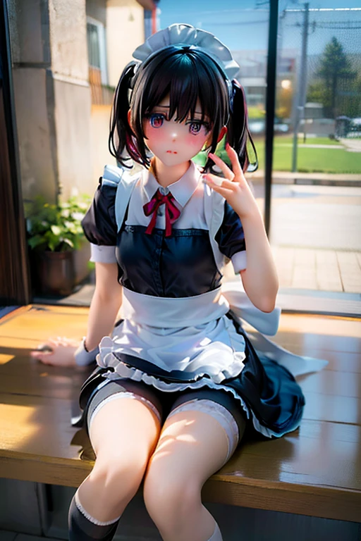 ((sfw:1.4)), ((sfw, extra short hair, sidelocks-hair, 1Girl)), Ultra High Resolution, (Realistic:1.4), RAW Photo, Best Quality, (Photorealistic), Focus, Soft Light, (()), ((Japanese)), (( (young face))), (surface), (depth of field), masterpiece, (realistic), wearing highly detailed (( maid clothes with frills and ribbon)), bangs, ((1 girl)),.(half body image:1.5)