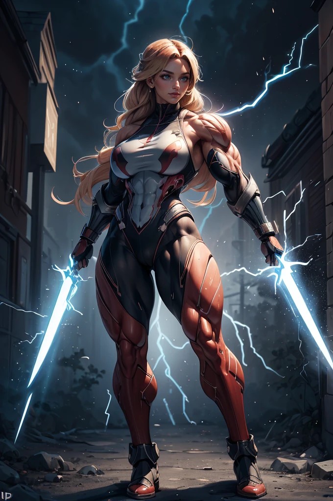  pretty woman, Valkyrie,  long blond hair , braided pig tails,  Blue Eyes,  detailed facial features , proportional hands, proportional fingers,  leather armor , skin cover, navio viking, mulher Muscular, Asgard, Valkyrie，Lady Knight， Anatomically correct ， epic fantasy digital art ， masterpiece ，8k，HD resolution,  realistic and colorful high quality body  ，epic composition,anime girl with red hair and a purple top posing for a picture, biomechanical oppai, Muscular!!, Muscular girl, oppai proportions,  Asuka-san suit under clothing !, Rias Gremory, Muscular!, Oppai, revy black lagoon, Asuka-san, yaoi kasuma ,((((( ultraviolent mulher Muscular, Muscular!! sci-fi,  IFBB female bodybuilder Jessica Alba ,bodybuilder veins, definite abdomen, extremely vascularized ,veins all over,(masterpiece)))))),( best quality),( super detail ),( Messy hair),(  similar to Kemono),(1 girl),(interview),( Brief background ),beautiful and detailed eyes, Delicate and beautiful face ,floating,(  high saturation  ),(shine), focus on the face, black hair,fringe,Full Smile,floating Hair.girl, Passionate Maiden ,pixiv  similar to Kemono, superior quality, super detail ed,smile,intelligent, beautiful face,4K,nature, sunlight through the trees ,Muscular,Muscular, Muscular body, Muscular body,Goddess of Thunder , thunder around your body , Powers of Thunder ,thunder force ,Energetic power, energy around your body ,((((1woman)))),(((((fullbody image))))),(((((soldier clothes))))),running to battle,(((((thunderpowers))))),(((((lighningpower))))),(((((Muscular body))))),aesir goddess,Blonde ,blue eyes , Muscular body,(((military))),(((military clothes))),Muscular body,Muscular arms,power on hands, 1 female soldier,Muscular warrior woman,full body portrait,running in battle,electricity lightning powers,powerful thunderstorm powers,highly detailed,4K, 8k, photorealistic, cinematic lighting, dramatic pose, high contrast, dynamic action, digital
