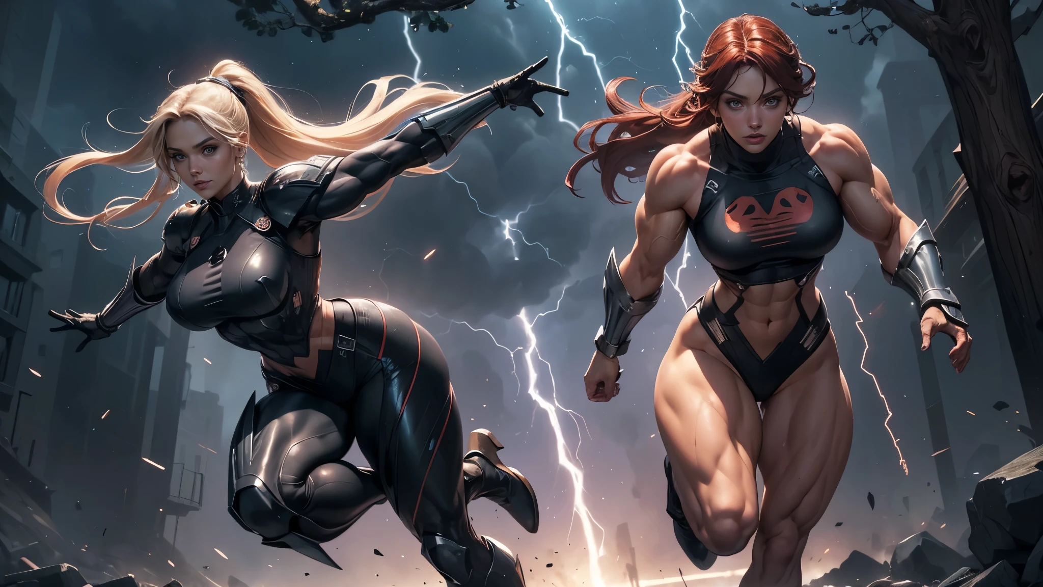 ((art by artgerm)), RAW, full shot, from back, 8k, best quality, highres, color grading, "dark skin, woman, huge breast, gigantic ass, red eyes, blond hair, purple lips, abs, naked, halo above head, devil wings, spear, pubic hair, tattoos on chest"
