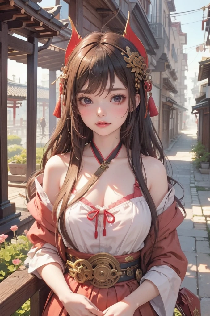 Close Up Facial Extreme,Random pose,One girl,(Ultra-dense skin),Curvy,small,beautiful胸,Big breasted,Pale skin,Pointy Chest,The Art of Erect Nipple Expansion,A mais high quality de imagem,Surreal portrait,(8k),Ultra-realistic,最high quality, high quality, High resolution, high quality texture,High detail,beautiful,Detailed,Extremely detailed CG,Detailedテクスチャー,Realistic facial expression,Master Parts,Presence,dynamic,bold),(super thin hair),(Super soft hair),(Ultra Straight Hair),Long, flowing bangs,Very light coppery amber hair,Hair above one eye,kimono