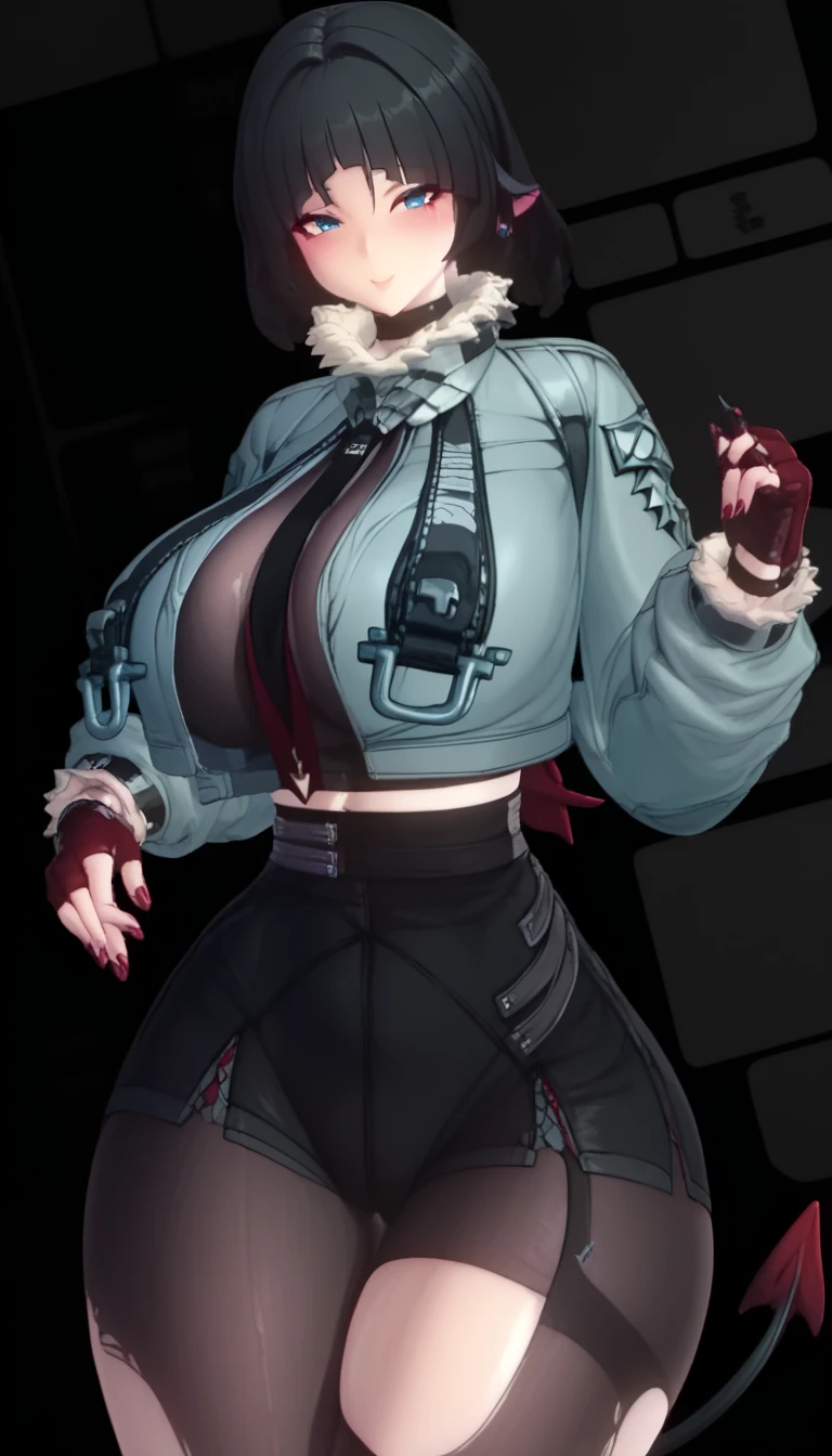 (masterpiece:1.2, highest quality), (Realistic, photoRealistic:1.4), Beautiful illustrations, (Natural Side Lighting, Cinema Lighting),Say OK to your audience, Upper Body, (Front view), 1 girl, Perfect Face, Symmetrical cute face, Shiny skin, Baby Face, Long eyelashes, (large Breasts:1.2), (Wide Hips:1.2),Beautiful Hair, Beautiful Face, Beautiful and beautiful eyes, Beautiful body, Beautiful breasts, beautiful Thighs, Beautiful legs, Beautiful fingers,(Beautiful views:1.2),(Cute Smile:1.2, Superior),Silver Hair, (Light clothing),(Very long twin tails:1.5), (White mini dress), High neck, (sleeveless),( White Body Conscious:1.5), (Red tights:1.5), Thighs, Jacket,(Punk Style:1.5),(Belted clothing:1.5),(Wrap a belt around your chest:1.5)