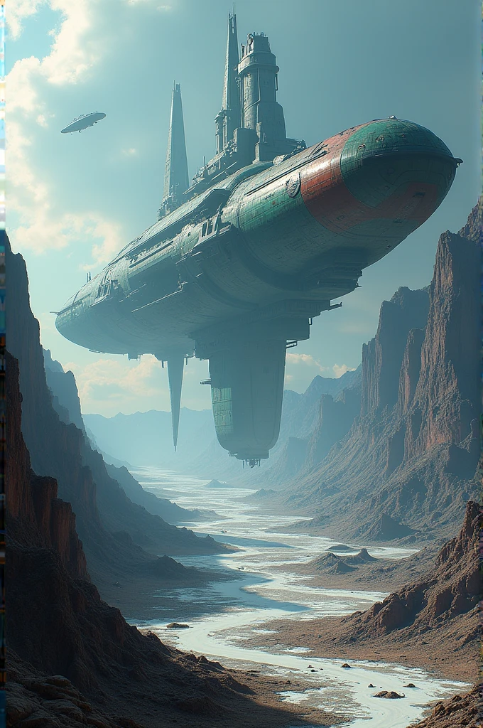 Colbalt Alien Model On alien volcanoes ice desert water mountain planet. Cobalt greenish ...