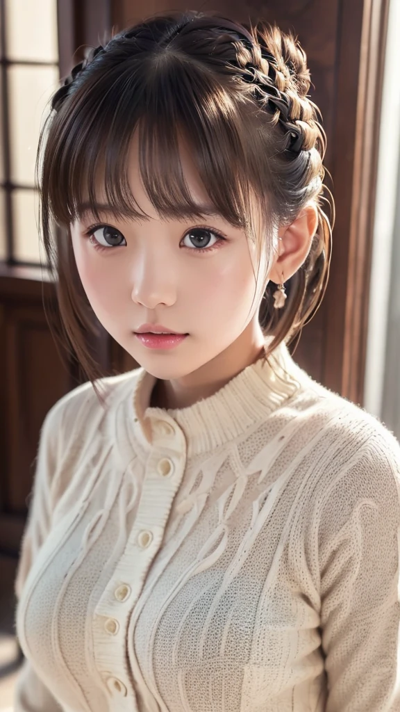 upper body, front lighting, front pov, Winter clothing, nsfw,
(1girl,solo), (yuichan:1.3), (double bun:1.3), petite, neat and cute girl, japanese cute girl, beautiful detailed eyes, layered hair, fluffy hair, brown hair, bangs, glossy lips, (Fine Face),(Fine Eyes), (Clear Face), (Detailed Face Description), (Detailed Hand Description), Realistic, Extreme Light and Shadow, Shiny Hair, BREAK, absurdres, (16K, UHD, Top Quality, Masterpiece: 1.2),(Realistic, Photorealistic: 1.37), Physically Based Rendering,Professional Lighting, Photon Mapping, Masterpiece, Rich Detail, Ultra Detailed, Super detailed, highest quality, intricate details, ultra high resolution, (realistic:1.2),