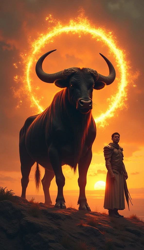 zodiac signs of Taurus with glowing spirals and stars in the background,Fiery Bull Taurus,zodiac signs, golden horn, Highly detailed digital art, Extremely detailed digital art, geometry and astrology, Very detailed creatures, Very detailed illustrations.”, A Taurus, a mythical creature