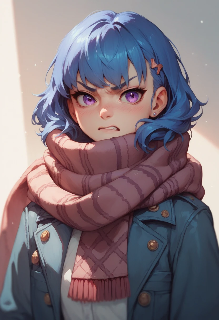 (obra prima, soberbo, super detalhado), 8k, 1girl, purple hair, olhos brilhantes, sad expression, madura, 20 anos, Russia, Russian Winter Hat, soldado, forte, habilidosa , Spy, ultra detalhamento, cores vivas, roupas de inverno, olhos muito detalhados, ultra detalhado, cores vivas, linda, muitos detalhes, roupas detalhadas