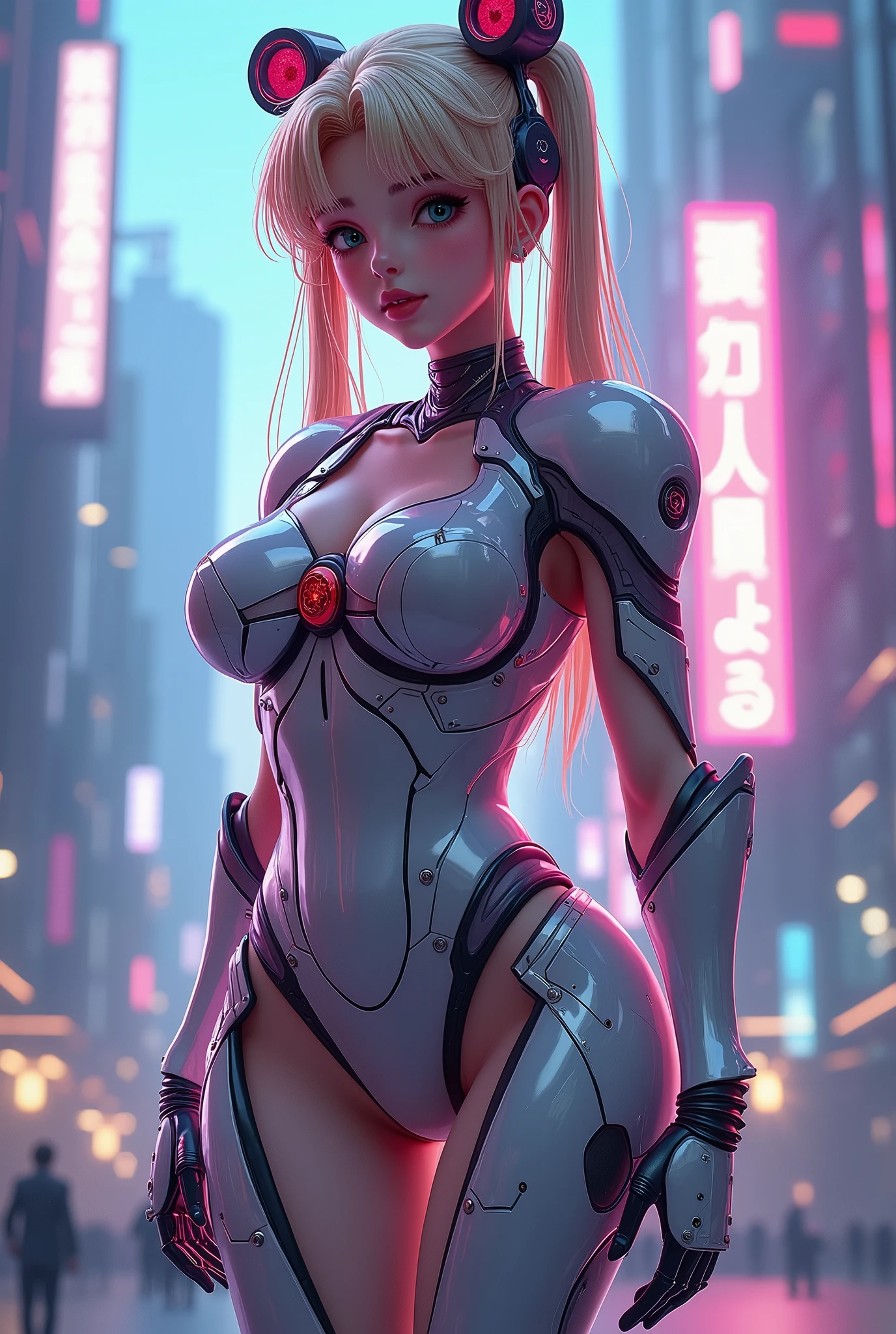 personification,Transparent mechanical sexy grown woman Cyberpunk, dreamy glow, luminous neon lights, ( Global illumination, Ray traching, hdr, unreal render,reasonable design, high detal, Masterpiece, Best quality, hyper HD, Cinematic lighting), Mecha musume