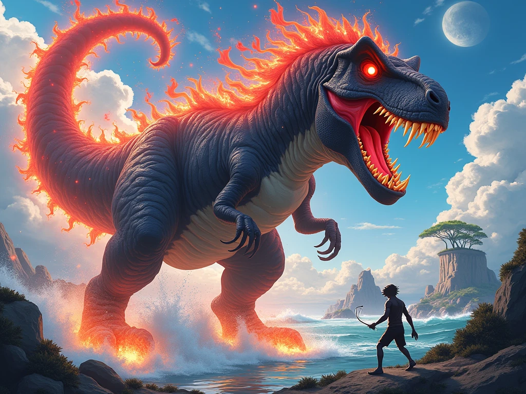 The exact moment of the dinosaur extinction occurred approximately 66 million years ago, at the end of the Cretaceous period. It was a catastrophic event known as the Cretaceous-Paleogene Extinction Event (K-Pg), which marked the end of the era of non-avian dinosaurs.
K-Pg is believed to have been triggered by the impact of a large asteroid or comet in the region that is now known as the Yucatan Peninsula in Mexico, forming the Chicxulub crater. This impact had a devastating effect on life on Earth.
The exact moment of the dinosaur extinction was characterized by a series of events. The asteroid's initial impact sparked large-scale fires and sent huge amounts of dust, ash and debris into the atmosphere. This blocked sunlight, disrupting photosynthesis and causing global cooling. The impact also generated shock waves and earthquakes of great magnitude.
In addition, evidence suggests that the release of toxic gases such as sulfur dioxide and nitrous oxide from the impact and the subsequent associated volcanism contributed to the further destruction of the ecosystem. These combined events had a drastic effect on the biosphere, leading to the mass extinction of many species, including dinosaurs.
After the extinction event, non-avian dinosaurs, along with most large terrestrial and marine life forms, disappeared from the face of the Earth. However, some groups of animals, such as birds, managed to survive and evolve, giving rise to the modern birds we know today. K-Pg marked a crucial turning point in the history of life on Earth and enabled the rise of new life forms. --auto --s2