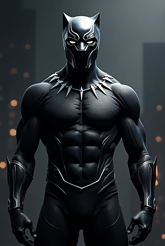 black cat, muscles, humanoid