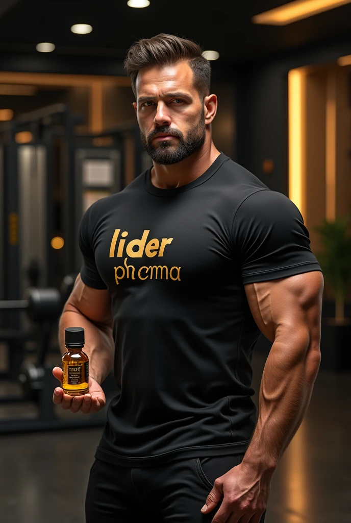 A bodybuilder holding a water bucket with the initials tipex on it  with the heading supplement division as a title, and make it doodle sketch