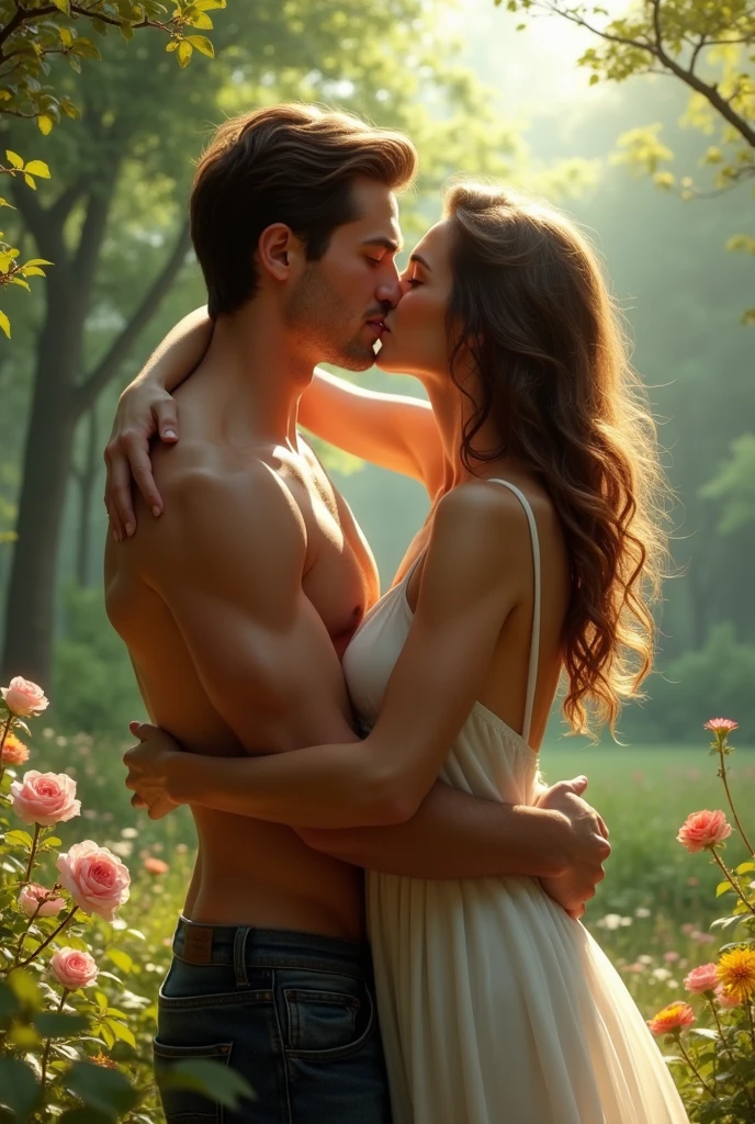A handsome man and a beautiful girl lie naked inside a mustard plant and enjoy sensual thrills. The man is pressing the big breasts of the girl with his one hand. Inserting fingers in the girl's vagina with another hand. And the girl is making ooh ah sounds. The girl is crazy with sexual excitement. What a fun sexy thrill.