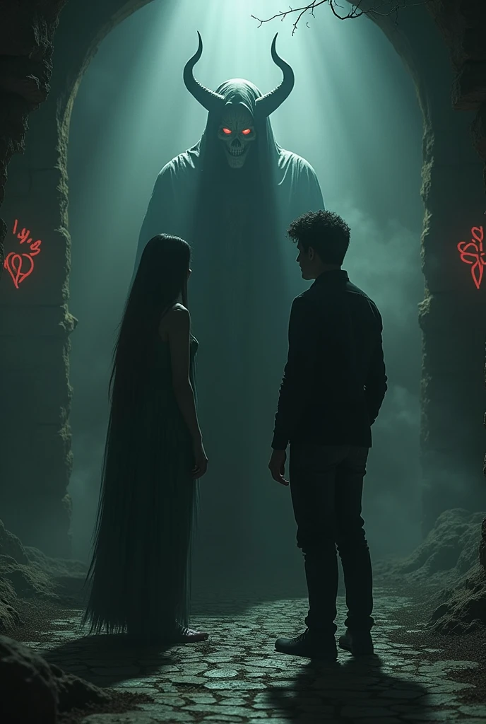 There is a mirror,There is a picture of a girl and a demon in it, Stylized urban fantasy artwork, art cover illustration, Detailed game art, Rob Reay and Kentaro Miura, Fertility illustration, Rob Reay and Kentaro Miura style, Digital fantasy illustration, Official Fanart, Inspired by Tim and Greg Hildebrandt, unearthly art style