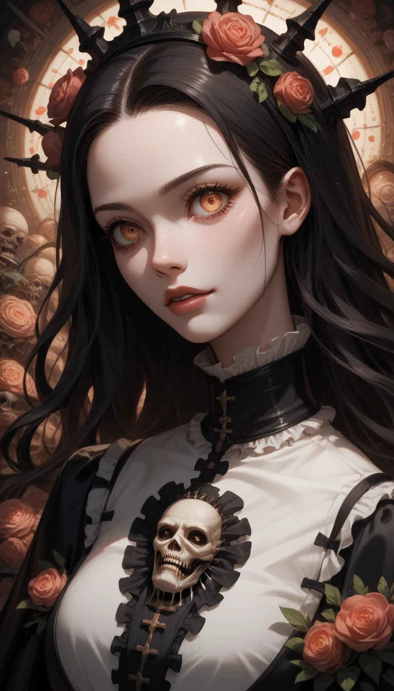 Photorealistic、Cute horror fantasy、(dead tree:1.3), in the forest,shadow the cardboard(Bat,Skeleton)、Skeletonがギターの練習