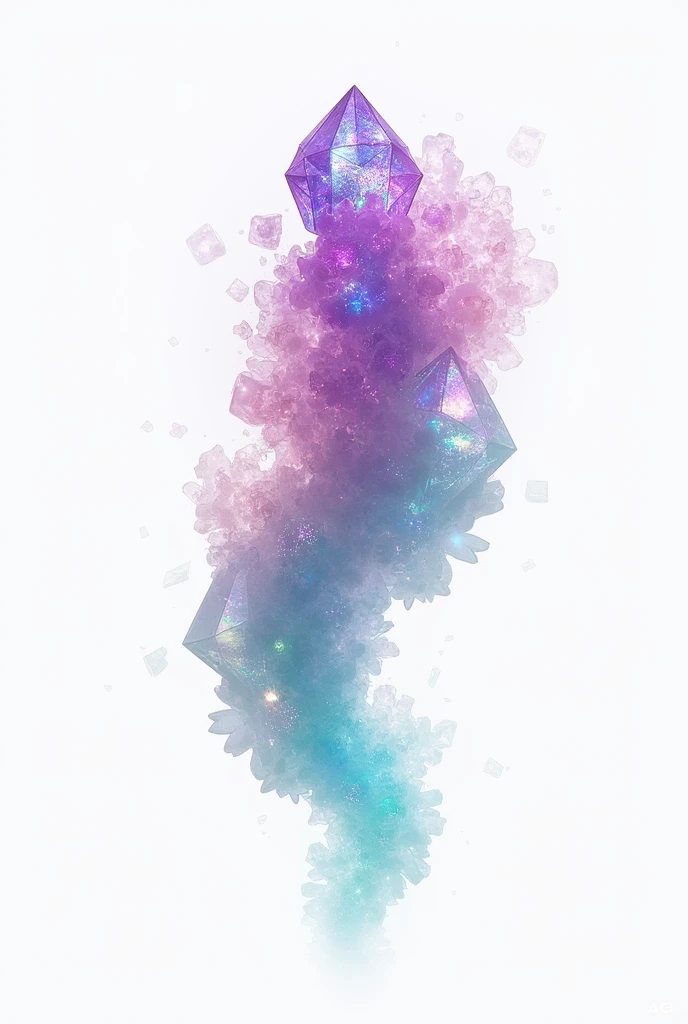 Divine Evenkite Elemental, Creature Concept Art, Floating Gemstone Golem, Living Gemstone Creature, White Background, Intricate Design