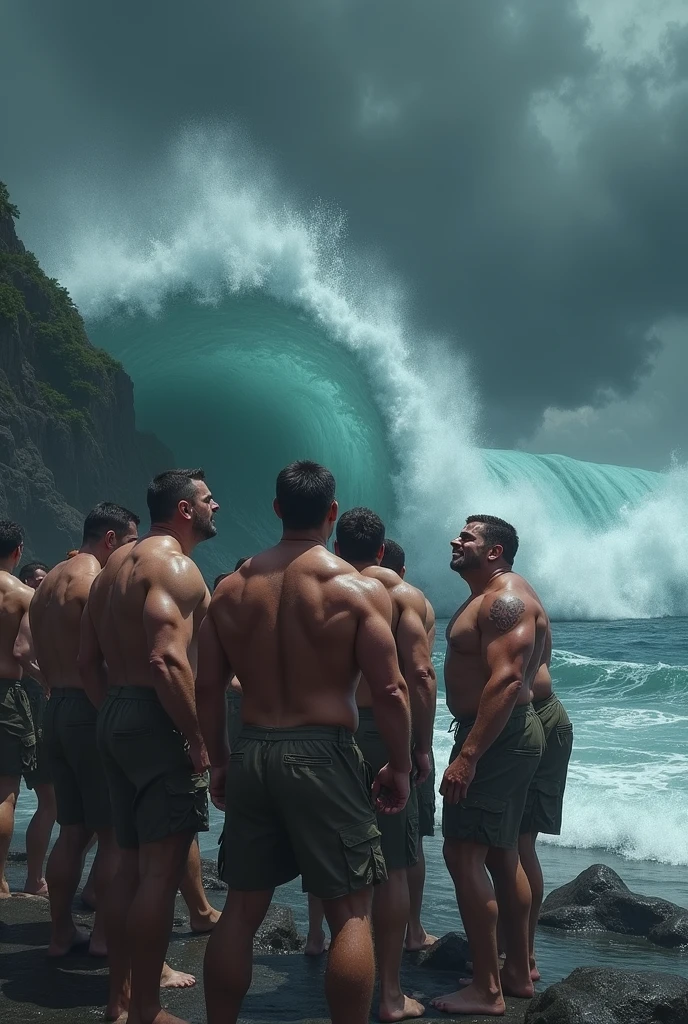 Realistic, (masterpiece, top quality, best quality, official art), very detailed, colorful, most detailed, gods, short hair, black hair, handsome man, sea, necklace, beach, pectorals, abs), ((puffy nipples)) , ((swollen nipples), (big fat ass) , (flirting each other) , (((penis))) , undress , (big booty) , ((nude)) , ((naked)) , (((photorealistic))) , sitting on man lap , ((handsome)) , ((wide view)) , (((focus of crowd))) , (crowd of men staring at him) , (((around man groping him)) , ((gangbang)) , ((man touching his body)) , only male , 16k resolution , ultra-high clarity , hyperrealism, uhd , nsfw , eroticism , ((aroud pervert groping him)), sexy, sexual assault , sexual harassment , narrow waist , multiple people