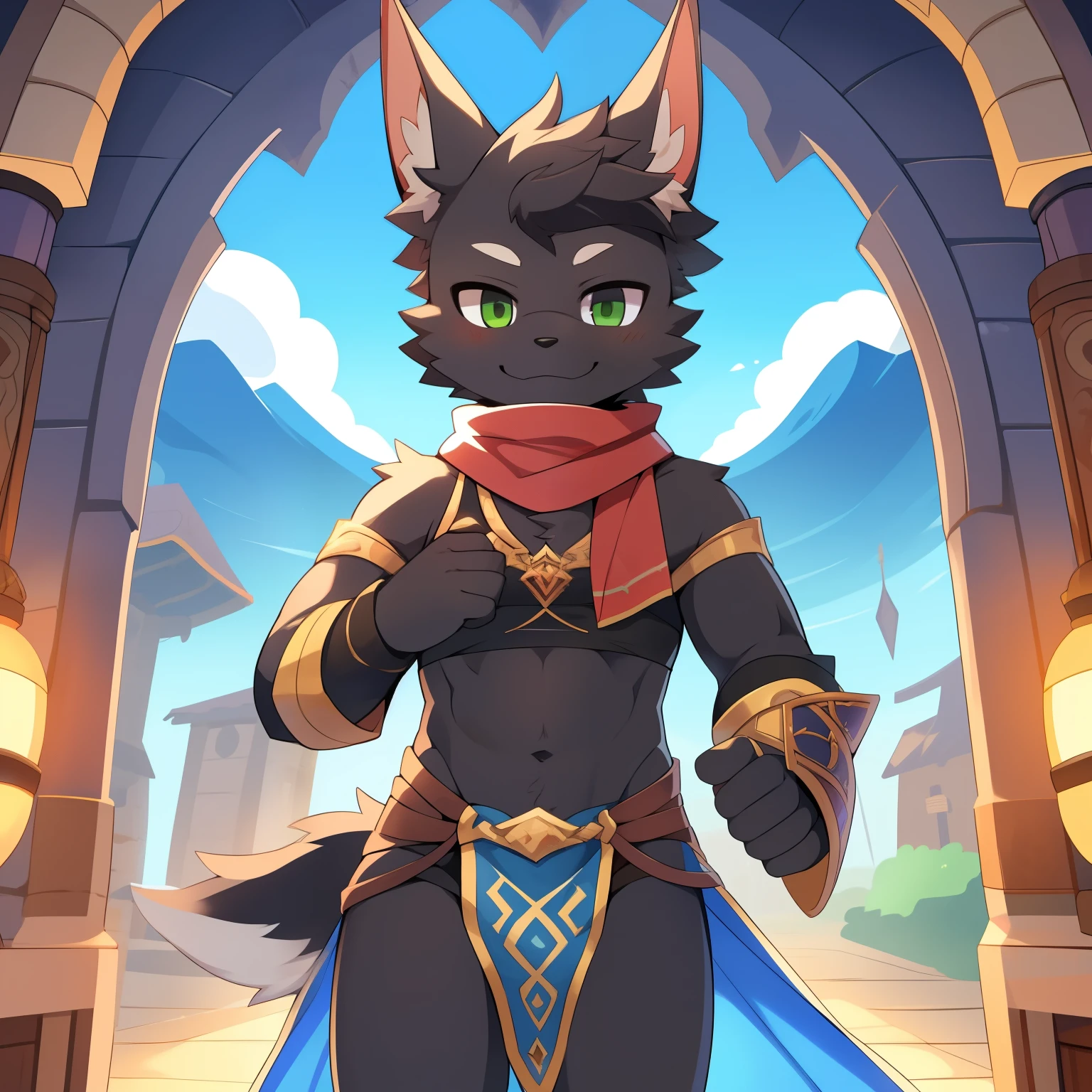 Break，Master masterpieces，A high resolution，8K，detailedbackground，high qulity，Break，Break，（Blue fur，Black sclera，Purple eye，Fluffy fur，Detailed fur）） hairy pubic， Broken， mascular， Libido boy， human - shaped，fig leaf,loincloth(Ancient Greek architecture，bazaars，choker necklace，bangle)，(Translucent clothing,inneffective clothing,Thin and light,partially clothed,Half naked,Topless,Casual nudity,Seductive,Inviting,Suggestive,aroused,In ruts,Lust,tenten,The erection_under below_Clothing,detailed bulge,Sheath profile,Love