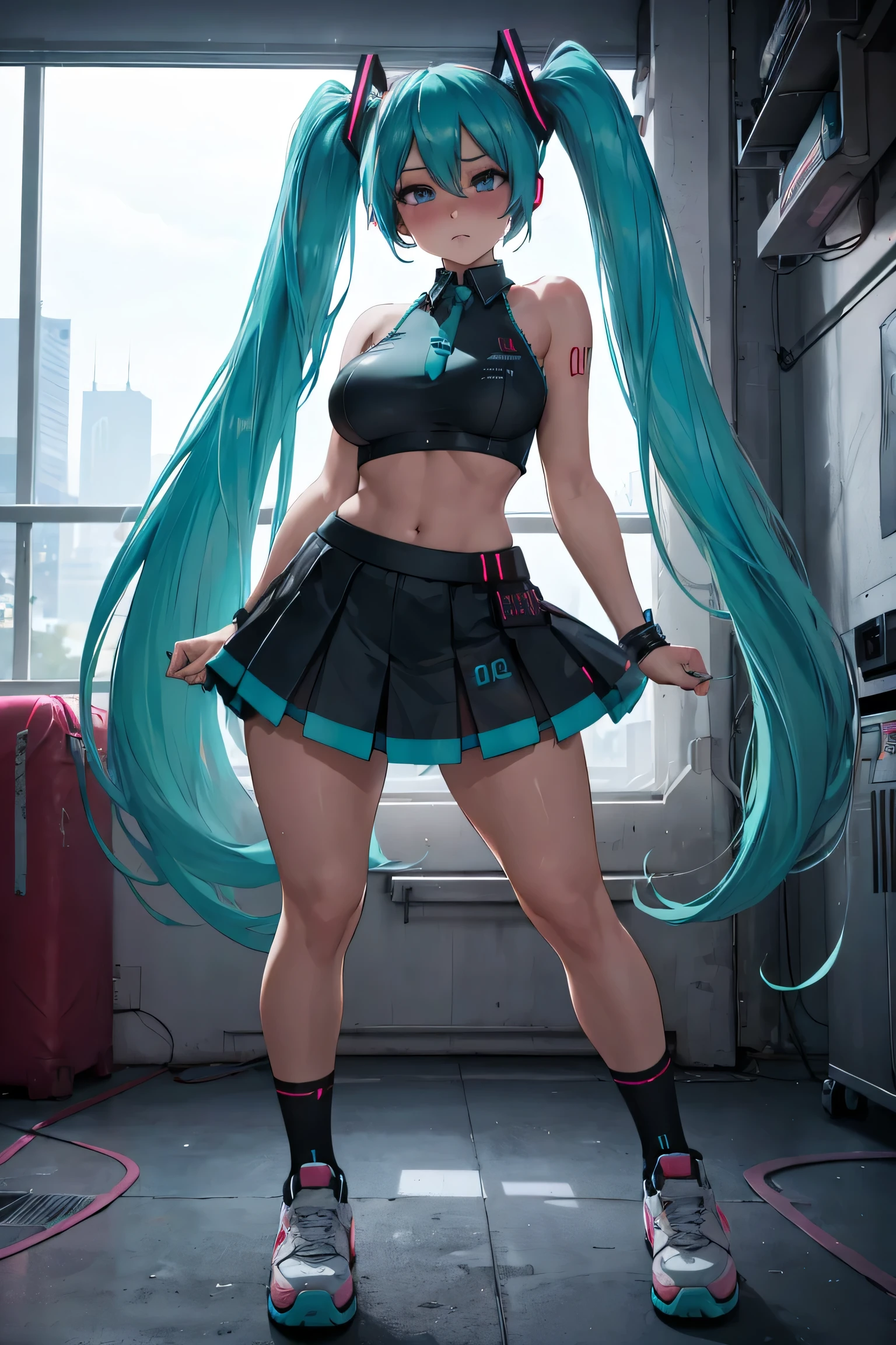 (masterpiece、highest quality、highest quality、Official Art、Beautiful and beautiful:1.2)、(One girl:1.3)Hatsune Miku、Twin tails,Big Breasts, (Tabletop:1.0), (highest quality:1.4), (High resolution:1.2), (Realistic:1.4),(From below:1.5), (8k, RAW Photos:1.2), (Soft Focus:1.4),break,There is a girl wearing latex sailor who is walking on the road and smiling and taking pictures.............................................................,Lesbians all over,( 彼女の全身は黒いlatexで覆われている:1.3),break,( 半透明のlatexのクリアなチャイナドレスを着て:1.4),break,Slime Skin,Smooth and tight boots, Clear skin,latex, Translucent body,latex Shiny,Detailed hand and fingers,(Shinylatex手袋:1.2), Chinese dress that fits your skin,break,bob hair,(Mint Hair:1.3),glossy Shiny reflective,Gal Makeup,Japanese Goddess, Glowing Skin,Gorgeous Japanese Model,Shiny,Shiny,slimy,(Shiny黒のサイハイブーツ:1.2),break,Detailed Background,on the road