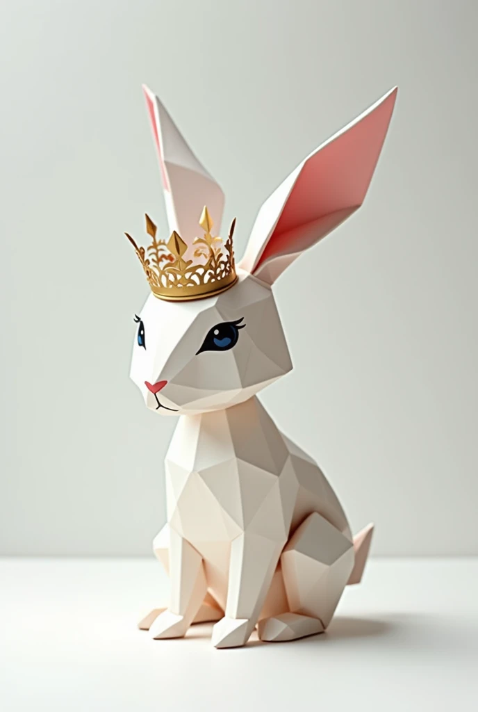 A rabbit named petunia who has a crown and has arms and legs and made of paper