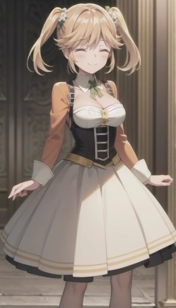 1 girl, very big breasts, very sexy body, 1 girl in, a smile, looks at the viewer, black shirt, super short white school miniskirt, full body, giant breasts, cleavage, giant breasts, heels, background in the mountains 1 girl , with big breasts. long legs QUEEN huge tits, (cleavage), high legs, (standing), sexy and muscular body. short skirt.4k hd