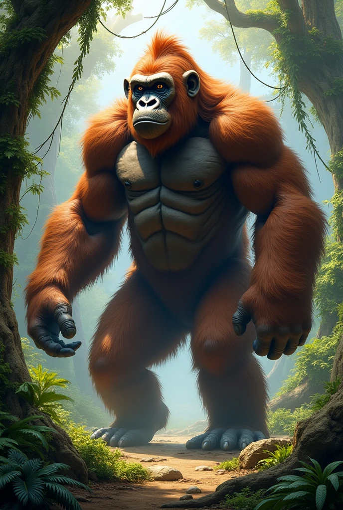(PongoAbelii:1.1) Planet of the Orangutan, stands on building ruins, in military uniform (style by fking_scifi_v2:1)