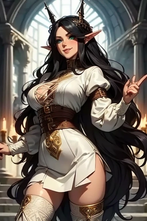 (high resolution, The pixels are perfect, luxurious illustration), (hyper qualit, Masterpiece, Ethereal: 1.4), ((implied fingering)),((yuri)),(((Bare shoulders:1.4))),2nun,((( mutual ))),in church,(naked tabard), ((Carmelto)),mature female,Black areola,female public hair,(((Breasts seem to overflow from the tabard))),wetted skin, Armpit hairy,(((A MILF: 1.4))), (Curvy:1.35),((((Dark skin)))),long hair,Curvy physique, Fitness model, Thick body,((Sexual suggestiveness)),Seductive smile,high-heels