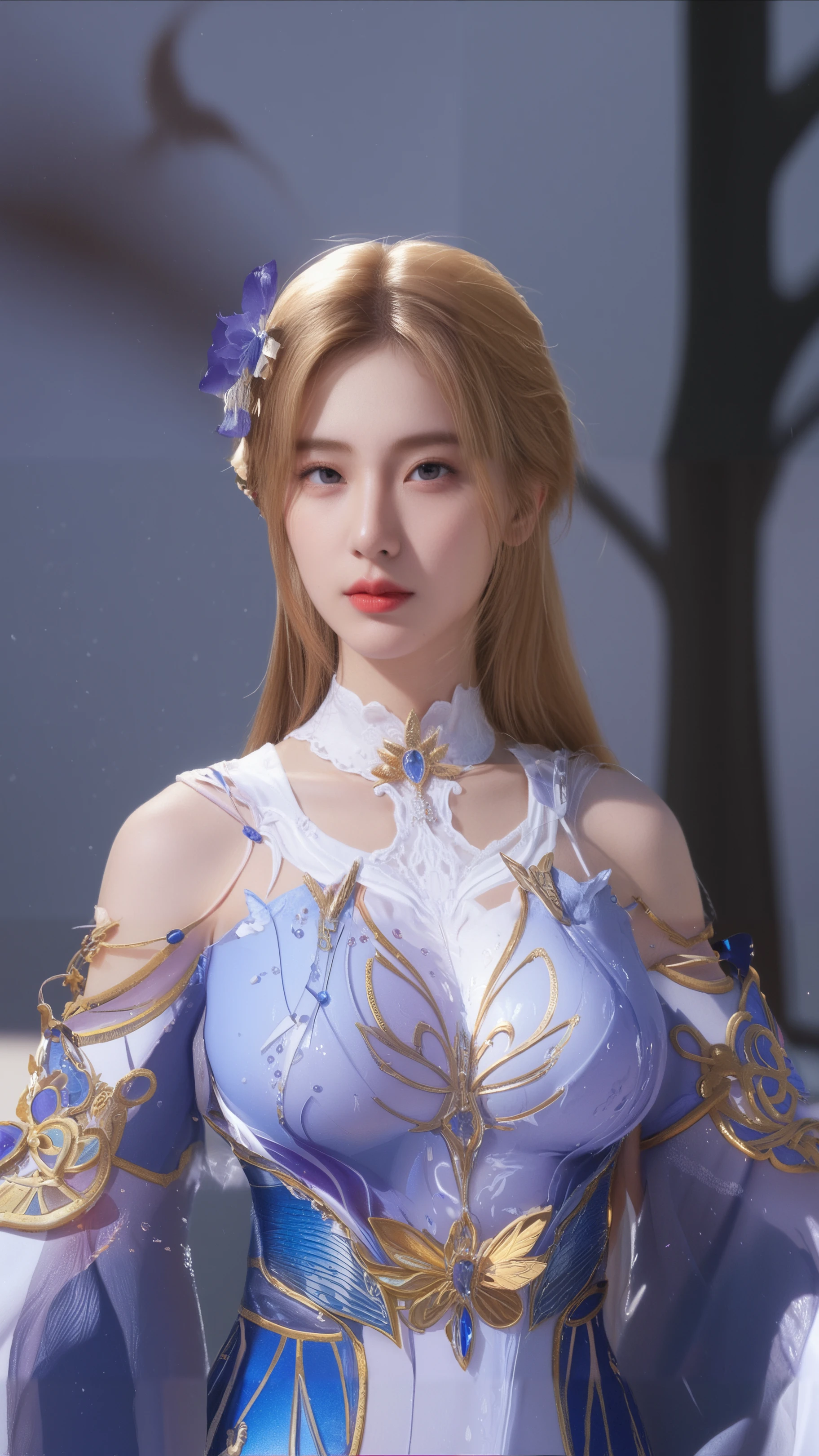 masterpiece, best quality, extremely detailed 8k, ultra hd, ultra-detailed, highly detailed, highly realistic, ultra-realistic, hyperrealistic, hyperrealism, (1woman:1.5), (solo:1.5), (beautiful Russian woman:1.7), (beautiful cute JAV Idol woman:1.7), anatomically correct, (detailed realistic skin), (realistic big breasts), slender abs, (closed mouth:1.35), nsfw,