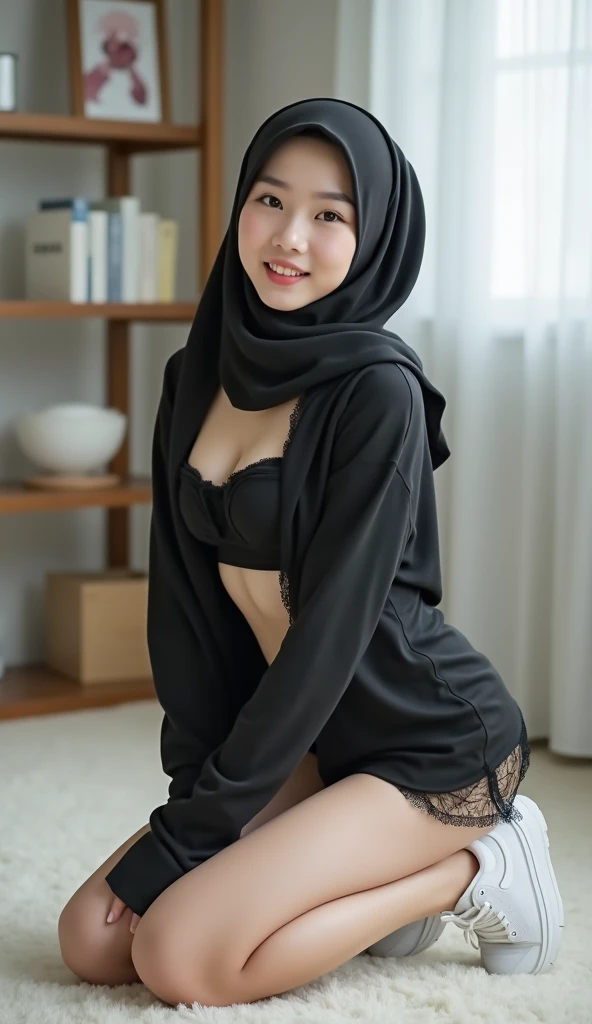 japanese, hijab, petite, kimono, spread legs, panty'