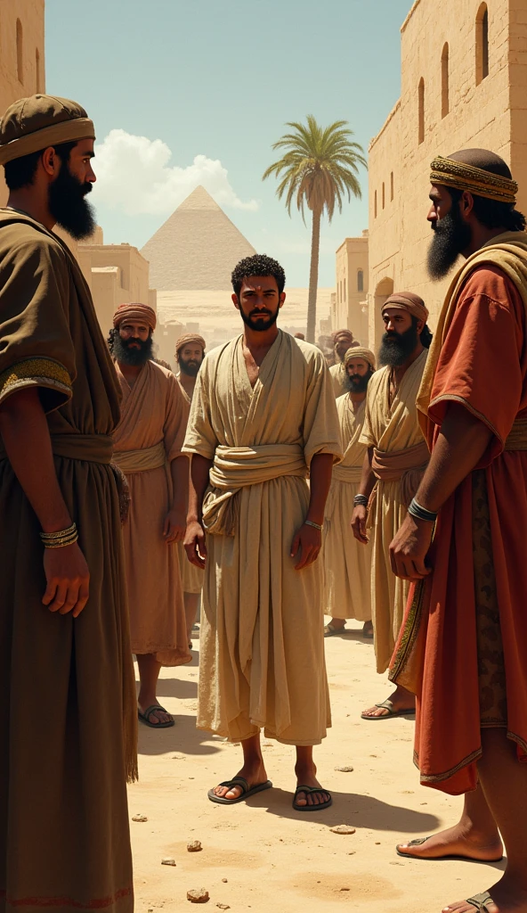 Biblical character Joseph at 30 years old arriving in Egypt as a slave