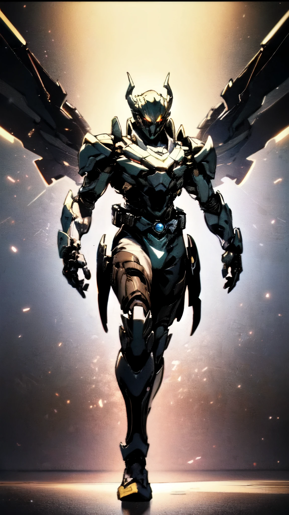 (masterpiece:1.5, best quality:1.5, extremely delicate:1.5), ((male:1.5)), a man wearing a full-face helmet, high-tech biomimetic armored combat suit, (a composite layered chest armor), the design balances heavy with agility, fully enclosed shoulder guards, matching arm and leg guards, a belt of gemstone, (the color scheme is primarily Red with Purple and Yellow accents, Organic Biotech, Concept Inspired by Vampire, glowing eyes, armor glows, huge cloak like devil wings), stand of a futuristic sci-fi city, this character embodies a finely crafted fantasy-style armored hero in anime style, exquisite and mature art style, metallic, high definition, highres, ultra-detailed, ultra-fine painting, professional, perfect body proportions, golden ratio, anatomically correct, symmetrical face, extremely detailed eyes and face, high quality eyes, creativity, RAW photo, UHD, 32k, Natural light, cinematic lighting, (masterpiece-anatomy-perfect:1.2)