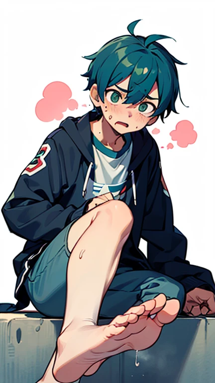 1 male、Masturbation、blush、Embarrassing、orgasm、penis、Raise your eyebrows、Open your mouth、Half-open eyes、Clothing、scrotum,