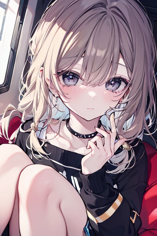 Highest quality,Ultra-wide angle composition、Infants and girls Sweaty face cute short hair boyish My hair is wet with sweat Pink sigh I took off my pants Character Panties Cunnilingus condom I like face sitting
