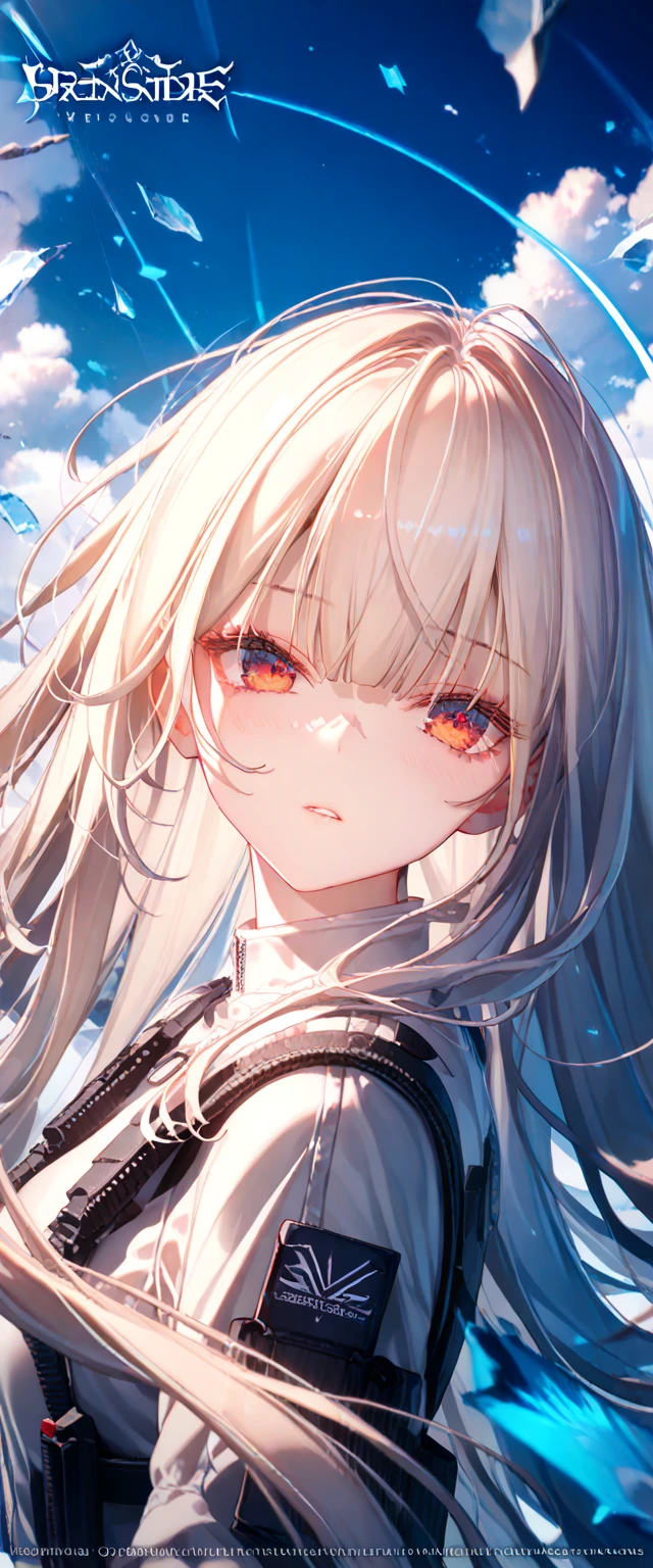 (masterpiece,   high quality  ,   best quality ,   official art  ,   Beautiful and aesthetic  :1.2), (()), (( 1 girl)),   very detailed  ,  BREAK,   incredibly detailed face, Eye details, blunt bangs, ( to the hair between the eyes  ), eyelashes,  tight combat suit