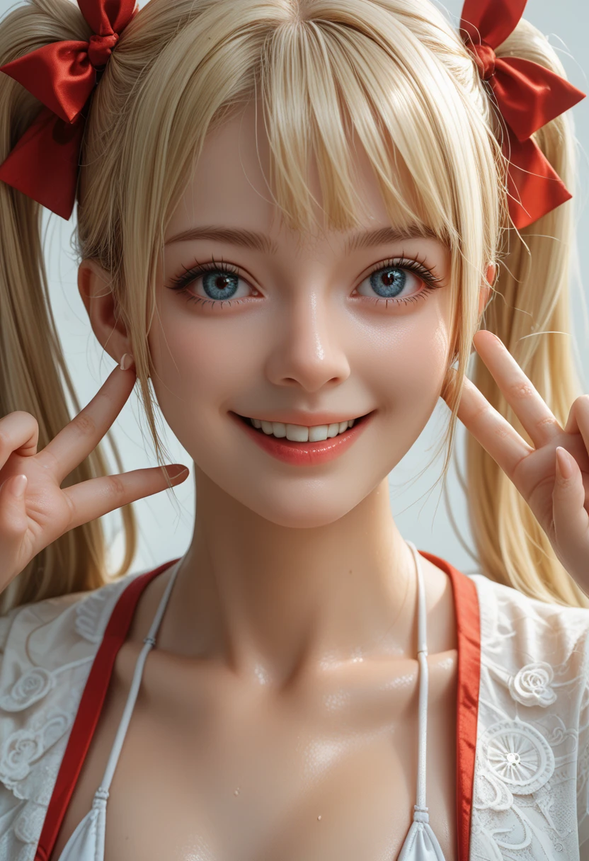 ear blush, ccurate, clenched teeth, blush, heart in eye, ahegao, blonde hair, hair intakes, long hair, Surrealism, drop shadow, 8k, super detail, best quality, masterpiece,rubber suits,nerse