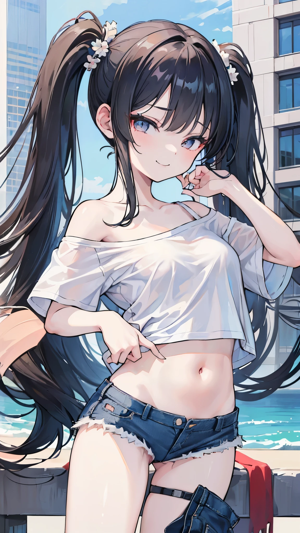 Realism: 0.8), 6+ girls, (12 year old girls: 1.4), neat and clean gals, (flat breasts: 1.4), (cheeky smiles: 1.1), (swag: 1.1), camisole, mesh (tank top: 0.9), (tube top: 1.1), T-shirt, off-shoulder crop top, mini skirt, sneakers, sandals, (denim: 0.9), (shorts: 0.9), Compression Shorts, (Parker: 1.1), (Track Jacket: 1.1), (Windbreaker: 1.1), (Jeans Jacket: 1.1), (Unzip: 1.2), Open Front, Aeon Shopping, (((realistic photography))), portrait, (smiling face:1.3), (environment details:1.3), (RAW Photo, cg unity, photography, ultra realistic details, sharp focus, detailed skin,4k, high-res, masterpiece, best quality, realistic, vibrant:1.2),, (8k,4k, UHD, high resolution, professional), detailed background, Instagram influencer fashion model, 4k ultra realistic, victorias secret model, double eyelids, beautiful eyes, beautiful face, playful actions, carefree, smile, energetic, adorable, good hands, better hands, sexy oversized shirt