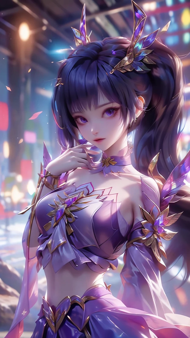 1 Girl, naked, Animal ears, Purple Eyes, brown hair, wing, Solitary, long hair, blush, Cat耳朵, Flowers, looking at the audience, braid, bow, dress, pink Flowers, bow, Hair accessories, Bangs, Cat, Flowering, animal ear hair, Keep, Virtual YouTuber, Blue bow, Keep animal, Cat女, Plush Toys