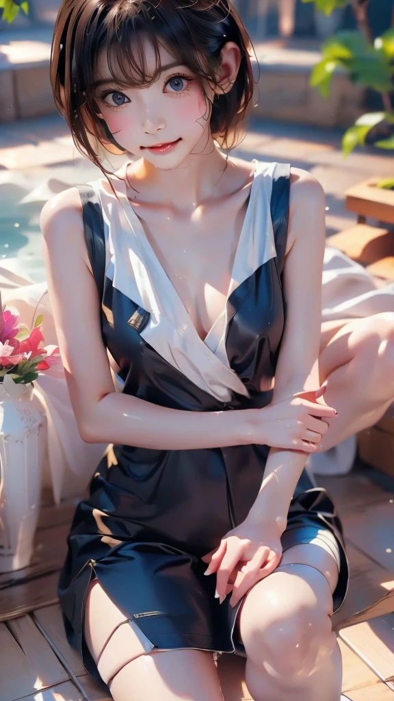 Cool Beauty Beauty Serious Theme, ulzzang-6500-v1.1, (Raw photo:1.2), (Photorealistic:1.4),Seen from below, Beautiful detailed girl, Beautiful breasts with neat lower body small breast proportions, Very detailed eyes and face, Beautiful detailed eyes, ridiculous, incredibly ridiculous, huge file size, super detailed, high resolution, very detailed, top quality, masterpiece, venue with a lewd atmosphere, ((Japan female national idol)), illustration, very detailed, cg, unification, 8k wallpaper, wonderful, fine details, (tiny little breasts, the most lewd expression sexually aroused with eyes closed), small breasts, beautiful lower body neat and beautiful proportions, masterpiece (17-year-old girl with a sensual look, no makeup), Top quality, highly detailed CG uniform 8k wallpaper, on boyfriend's bed in the dark, 17-year-old girl in disheveled outfits, with a sensual look, mini dress, (without panties) (no bra)), (posing ((showing armpits and crossing hands over the head while bathing in a luxurious bath))), (showing small breasts), (national idol of Japan), disheveled outfit is sexual mini dress ((no panties) (no bra)), (posing with her hands crossed above her head showing her armpits on the stage of a theater in darkness, exposing her soft skin) (The composition is a pose posing in which a 17-year-old girl with a sensual expression bathes in a luxurious bath, shows her armpits, and crosses her hands above her head) (A red dog collar and a chain lead around her neck))) (Sensual expression with pleasure on her face), ( 17-year-old girl with sensual expression, no makeup) disheveled luxury mini dress ((no panties)), ((sexual dynamic pose))), (camel toe), (hands stretched up and crossed), (legs open and thighs open), (poses with hands crossed above head showing sides), (crotch open as much as possible), (luxurious mini dress) (black and white electronic color pantyhose), ( (White peach hot water), (sitting on legs bending at the knees)) ((legs open and open to the thig