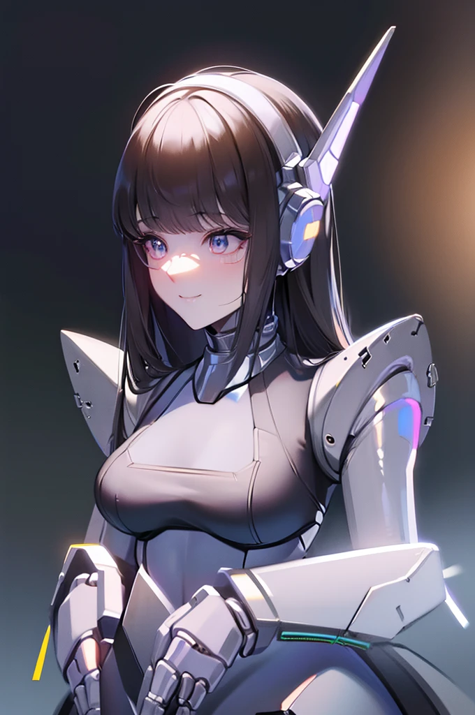 empty eyes,robotized woman ,big bust,Robot Joint ,Metal skin