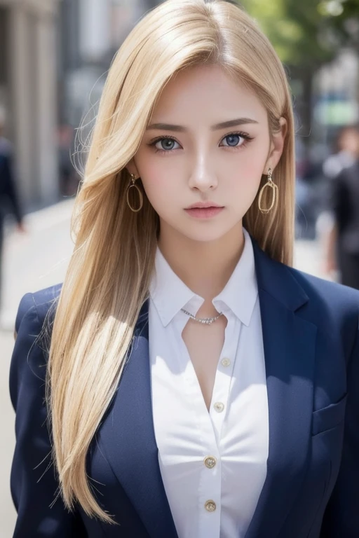 Gal、Galメイク、lipstick、Navy high socks casual mix real、(RAW Photos:1.2)、(Photorealistic:1.4)、The beauty of beautiful details Delicate expression、Blonde、((panties are visible))(Squatting panchira)Earrings Nasty eyes、Large file size、Ultra-detailed、High resolution、Transcendental beauty Highest quality、masterpiece、、(Japanese high school girls uniform))、Extremely detailed representation grow、In detail、Highly detailed facial cinematic lighting、17-year-old girl、Positive、((Dynamic Pose)))、(Sit with your knees bent))、Pleated skirt、blazer、Sexy upward glance、panties、